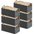 Set of 6 Foldable Cloth Storage Boxes | Collapsible Fabric Organizer 26L