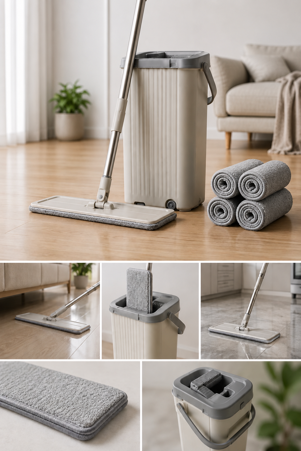 SmartClean Pro Flat Mop & Bucket Set