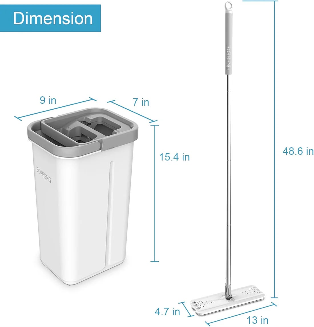 SmartClean Pro Flat Mop & Bucket Set